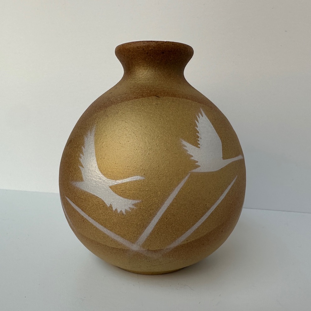 VTG Kutani Ware Ceramic Small Bud Vase Handcrafted Japanese Decor Unique Antique